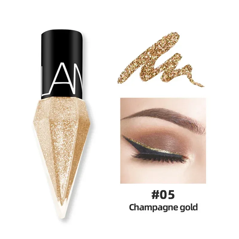 5pc/set Professional Shiny Eye Liners Cosmetics for Women Pigment Silver Rose Gold Color Liquid Glitter Eyeliner Beauty Makeup