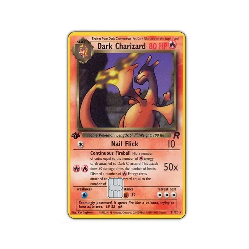 Credit Card Skin Sticker Anti-degaussing Anime Charizard Stickers for VISA JCB MasterCard and Other IC Cards