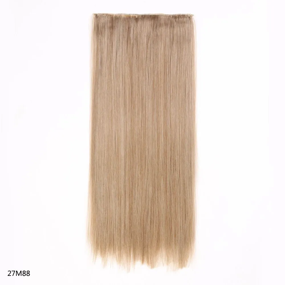 Syntetické prodloužení vlasů jednodílné s klipem 5Clips v dlouhé rovné vlasy blond pro ženy každodenní použití