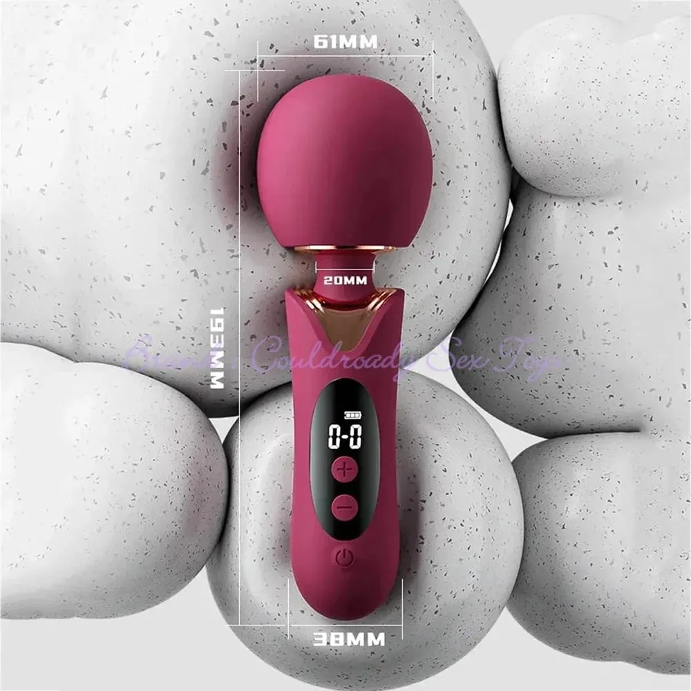 Vibrador av lcd poderoso com cabeça grande, massageador corporal feminino, brinquedo sexual para mulheres, clitóris, ponto g, estimulação da vagina, varinha mágica