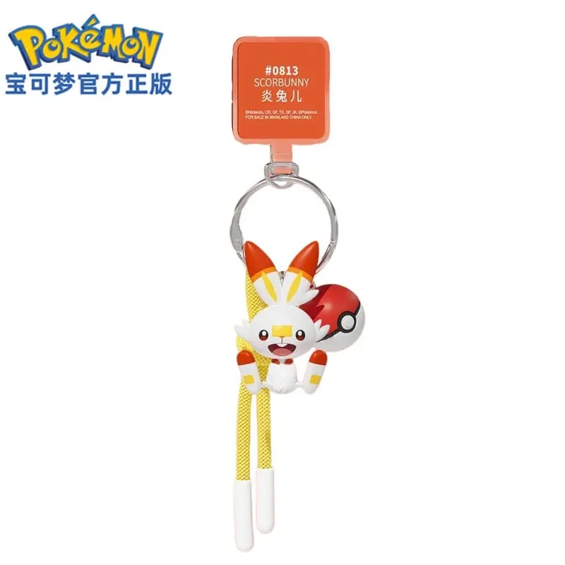 Originální Pokémon Scorbunny Keychain Grookey Riolu Sobble Wobbuffet Cubone Anime Akční figurka Hračka Klíčenka Přívěsek s vůní Dárek