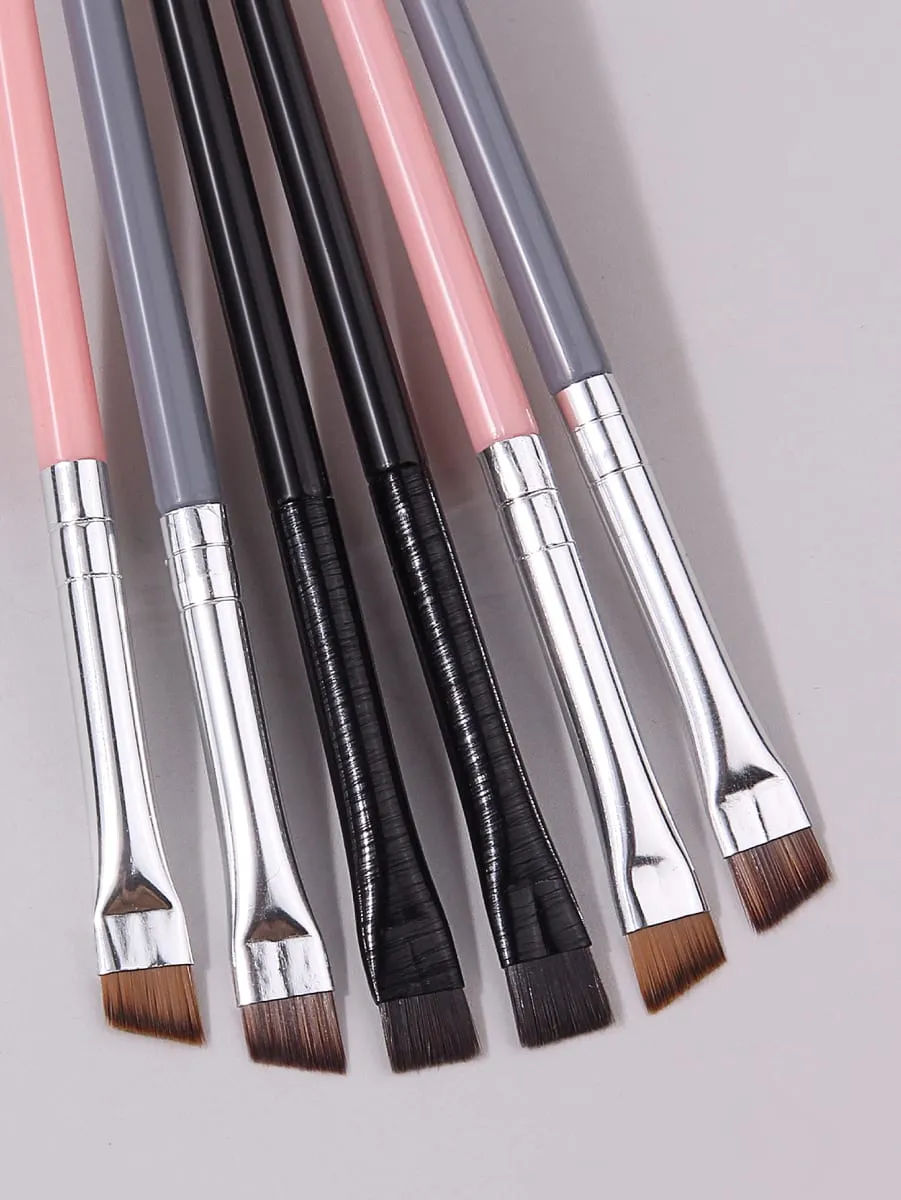 6Pcs Ultra‑Thin Blade Eyebrow Brush Set Precision Angled Eyeliner Brushes For Eyebrow Liner Detail Eye Makeup Cosmetic Beauty To