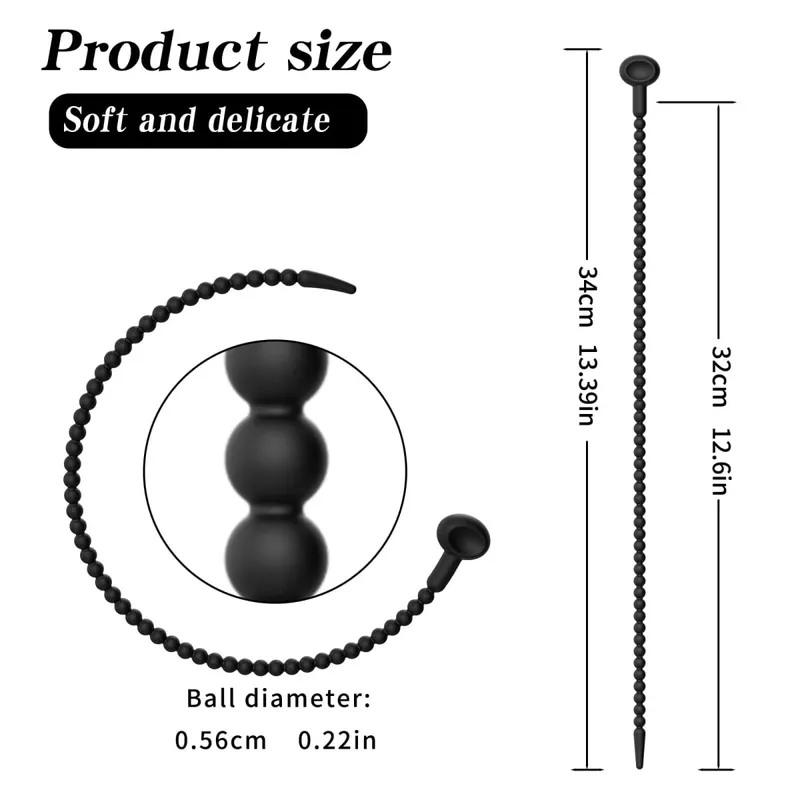 Graduated Urethral Dilator Set – 7 Sizes Soft Silicone Penis Sounding Rod for Men Reusable Sound Trainer Adult Sex Toy