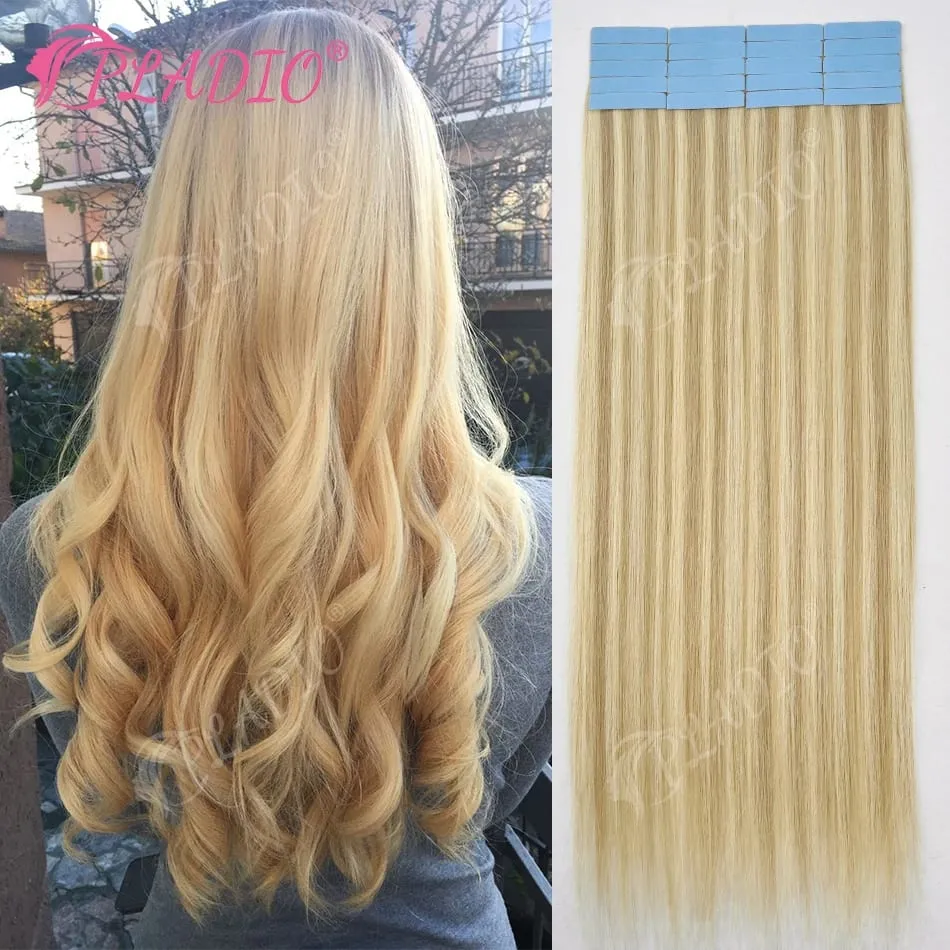 Tape in Hair Extensions Human Hair Color P18-60 14-22Inch 50g 20pcs Skin Weft Seamless Tape in Real Remy Straight Hair for Women