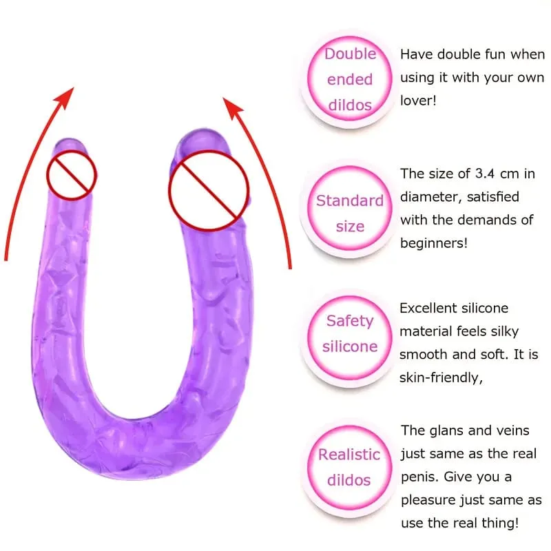 Dildo Sex Toys For Woman Vagina and Anus Realistic Penis Masturbators For Women Two Double Headed Dildos Adult Sex Toy For Women