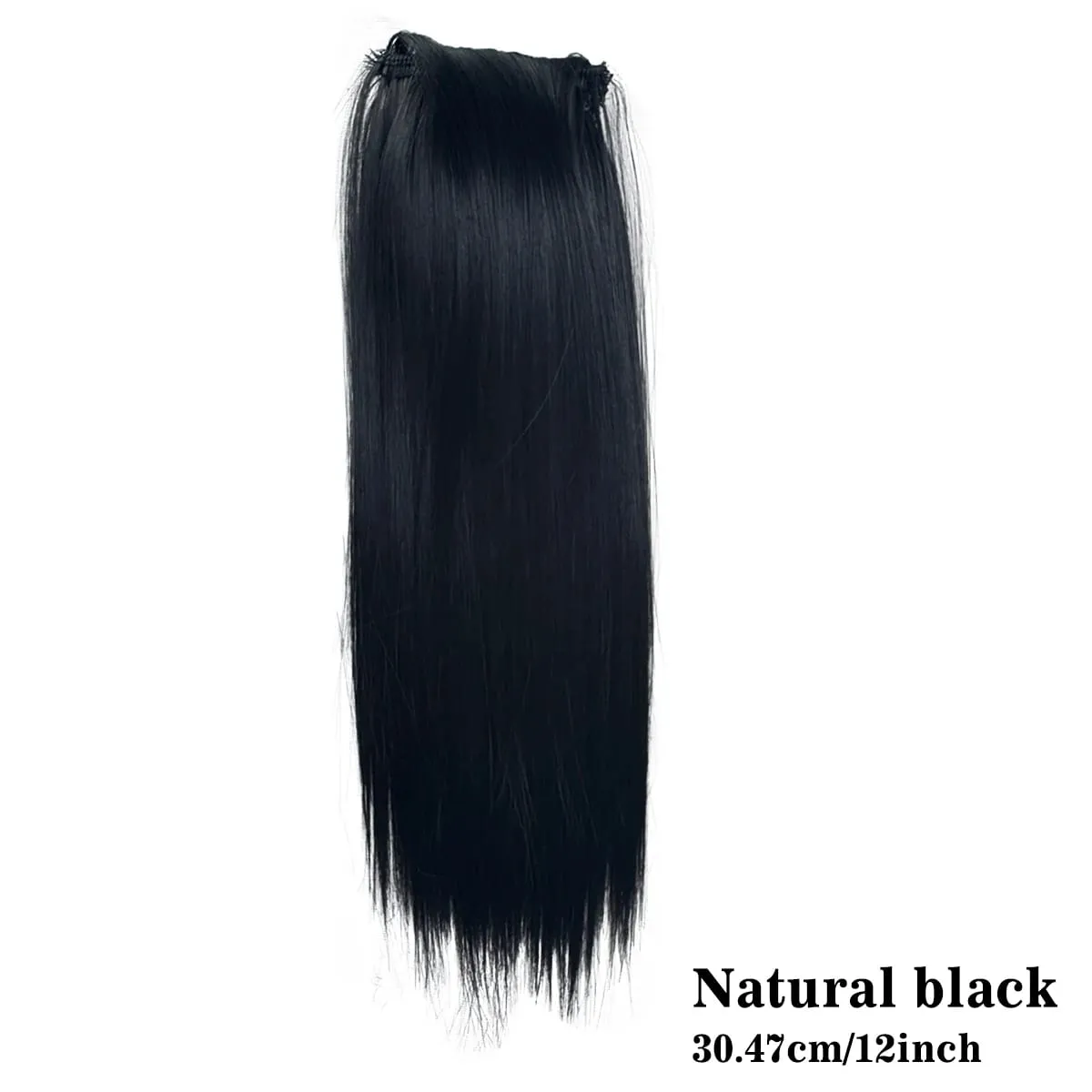 Straight Clip In Hair Extensions Synthetic 8"12" Hair Topper For Women Invisible Clip On Hair Patch Thick Booster Hairpieces