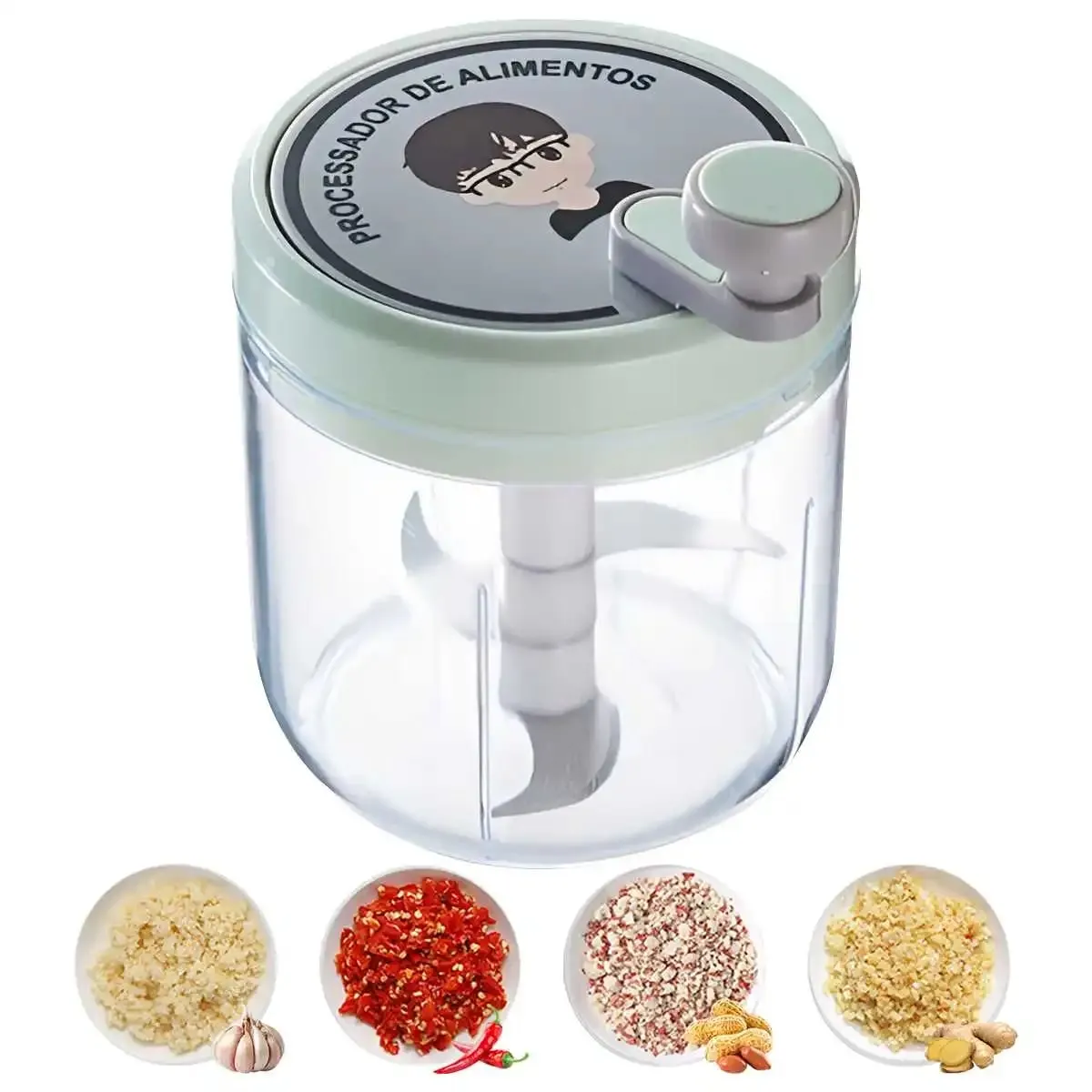 Garlic Crusher Highly Efficient Masher Chopper for Home Multifunctional Manual Grinder with Safe Blades