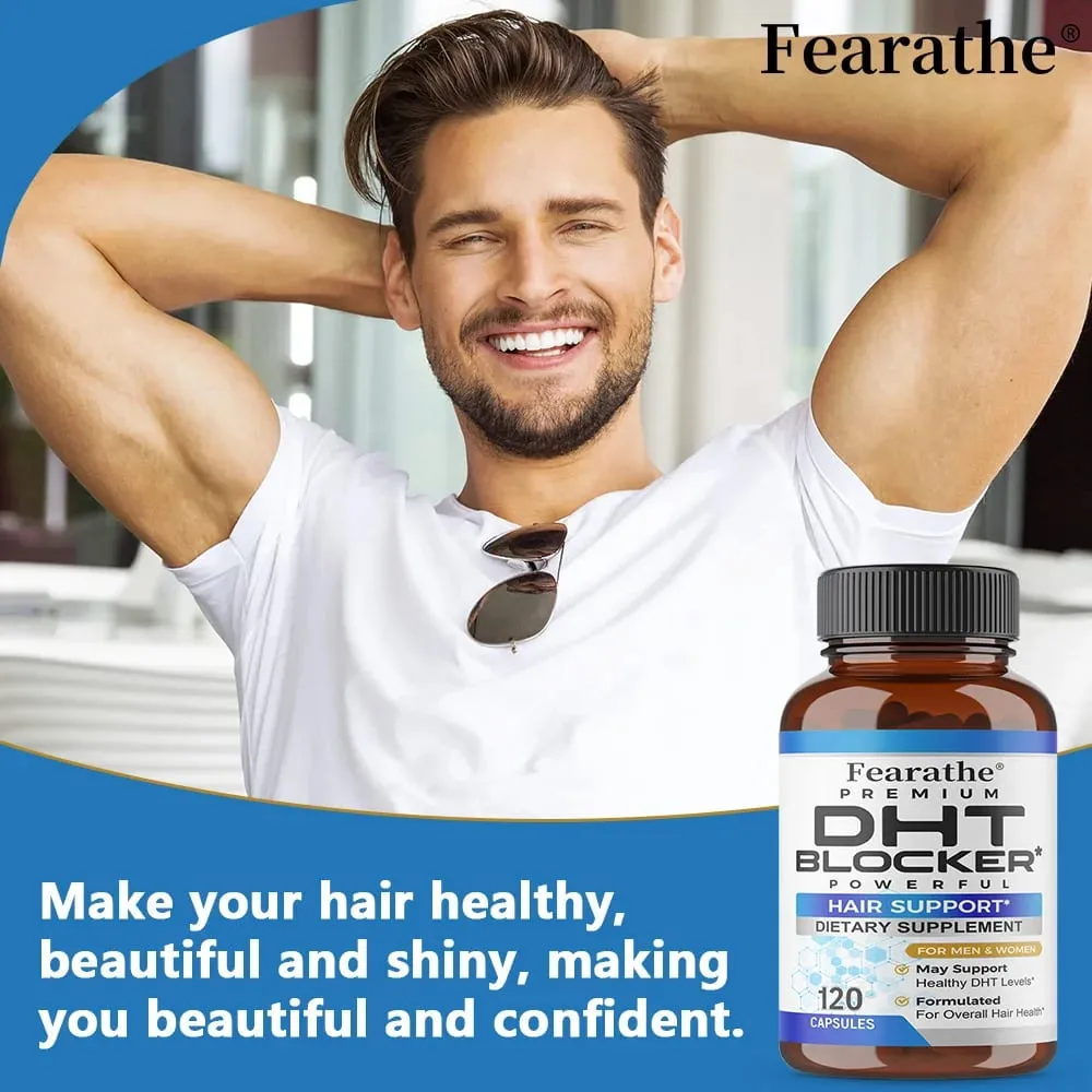DHT Blocker Powerful Saw Palmetto and Biotin Hair Growth Supplement Promotes Hair Growth Strengthens Hair and Scalp
