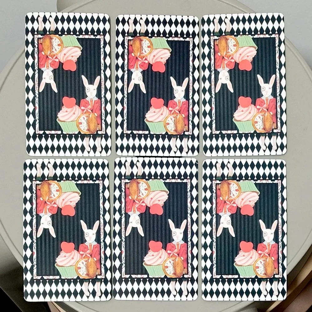 Alice sa Tarotland: Isang Kakatwang 78-Card na Paglalakbay sa Butas ng Kuneho – Classic Tarot Deck 10.3*6cm