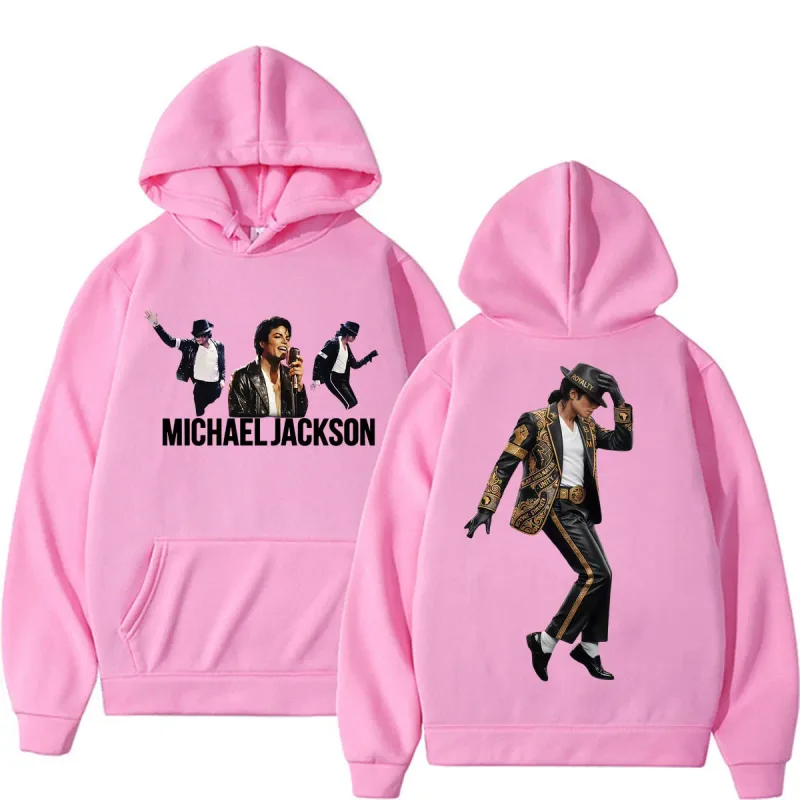 Michael Jackson King of Pop Music Fan Hoodies Men's Casual Fleece Bodywarmer Sweatshirts Fashion High Street Oversized Pullovers