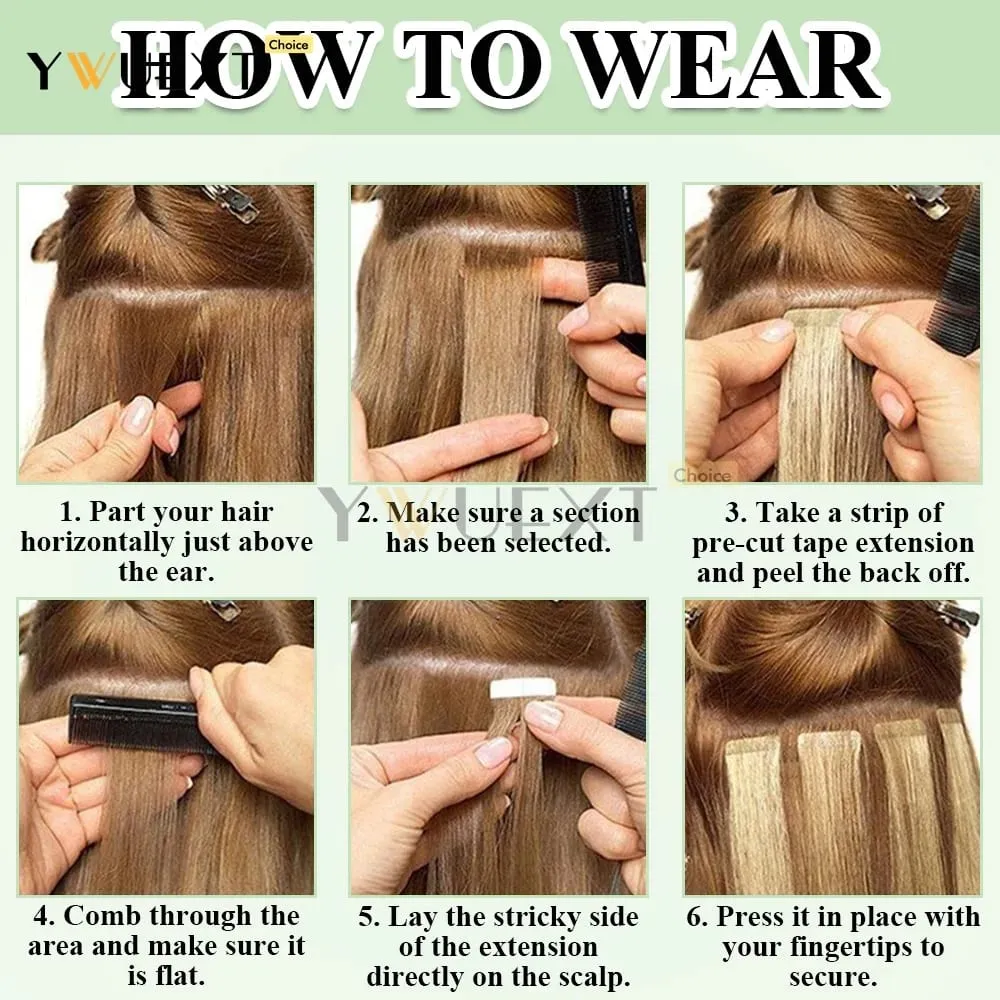 30G-50G Invisible Tape in Human Hair Extensions Machine Remy Natural Straight Hair 20pcs/pack Natural Look Hair Easy Application