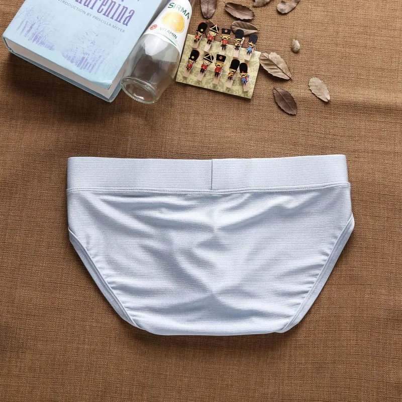 2025Simple, solid color, fashionable, men's low-rise nylon brushed bright briefs AD3-M257