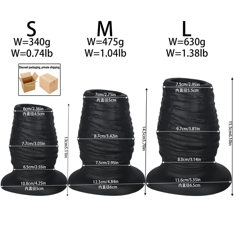 Hollow Butt Plug Silicone Huge Anal Plug Speculum Peep Sex Toys For Women Men Gay Fisting Boxing Gloves Enema Flushing Adult Toy