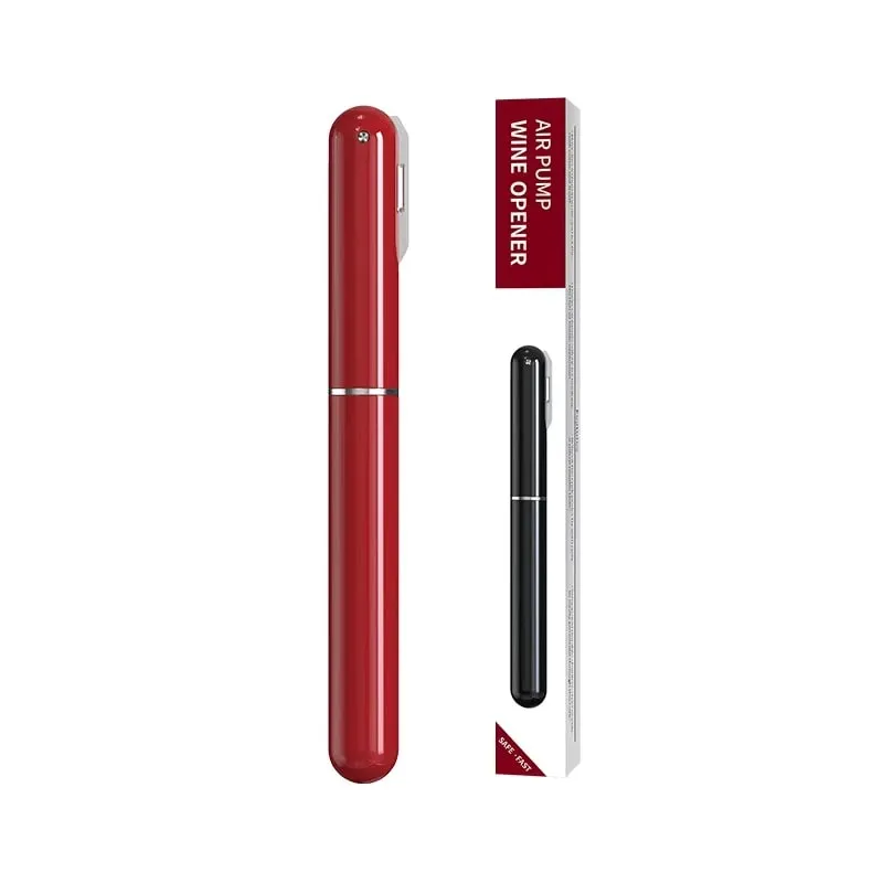 Air Pump Wine Bottle Opener Portable Pen Shape Stainless Steel Pin Air Pressure Red Wine Corkscrew Kitchen Tools Bar Accessories