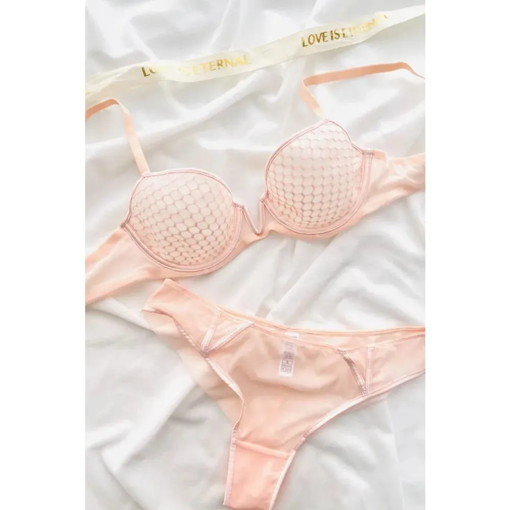 Half Cup Minimizer Bra For Women Summer Ultra Thin Soft Underwire Push‑Up French Deep V Neck Plus Size Brassiere 34‑44 B-C CUP