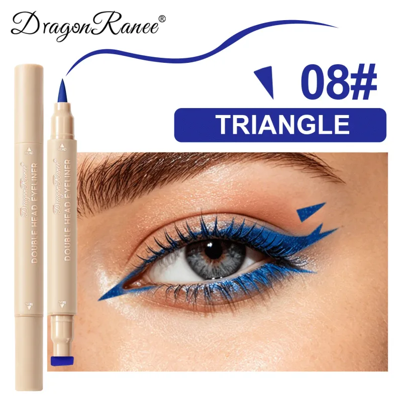2-in-1 Dual-Ended Stamp Eyeliner Pen 20 Colors Waterproof Liquid Eyeliner with Stamp Tip Quick Dry Eye Makeup for Beginners