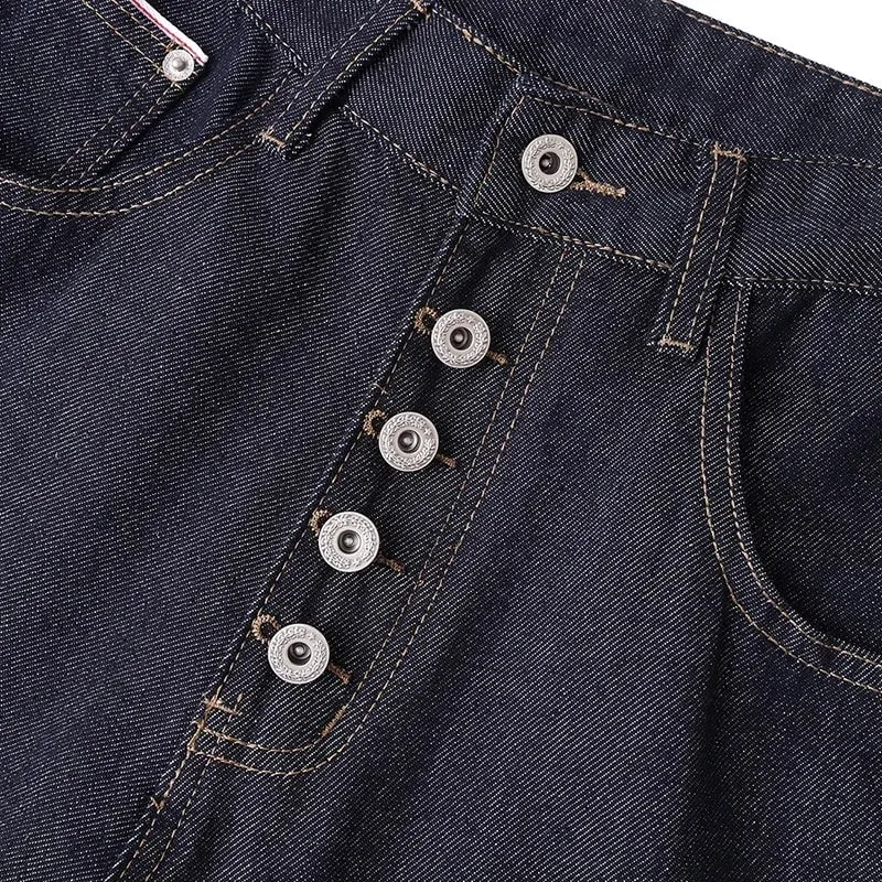New Y2K Man Pants Vintage Denim Five Button Rivet Reinforced Wash Straight Bootcut Men's Jeans Casual Streetwear