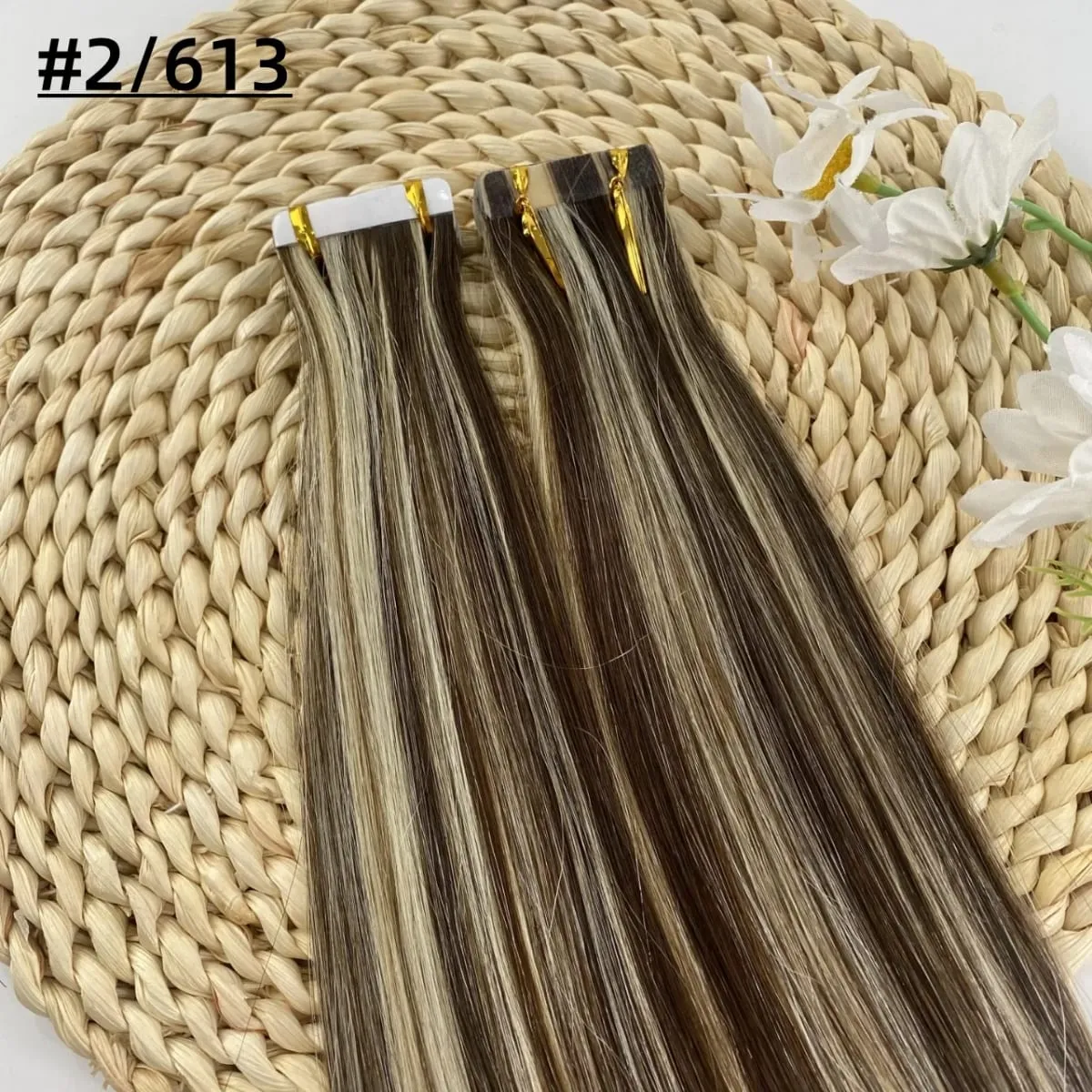 Blonde Seamless Tape in Hair Extensions Human Hair Skin Weft PU Tape on 20 PCS 18'-30' Length Easy Installation Hair Extensions