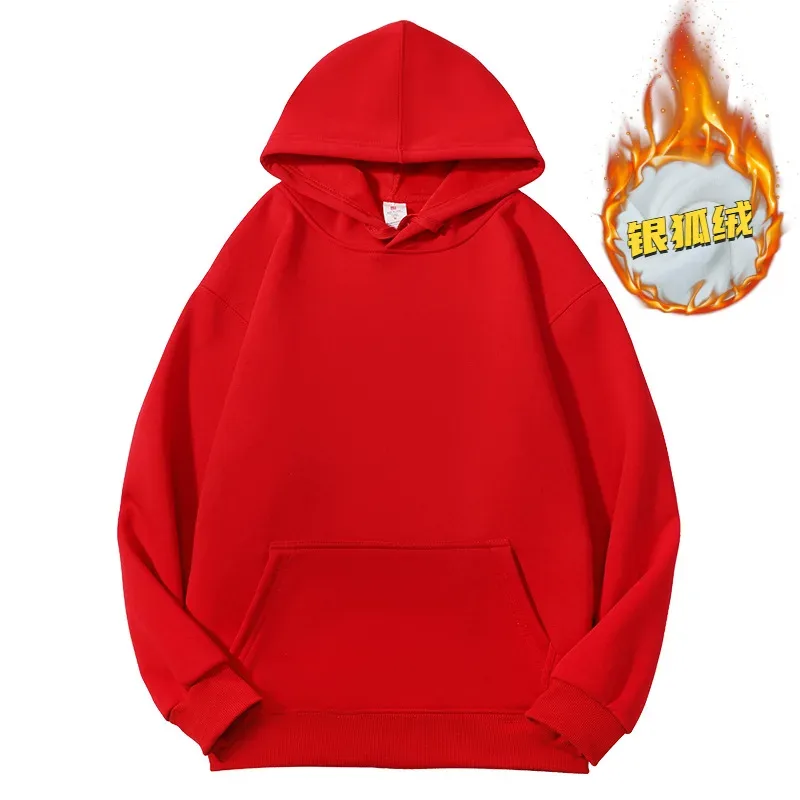 Customized Your Brand Logo DIY Design 600GSM Mens Hoodies High-quality Women Sweatshirt Solid Color Cotton Loose Streetwear