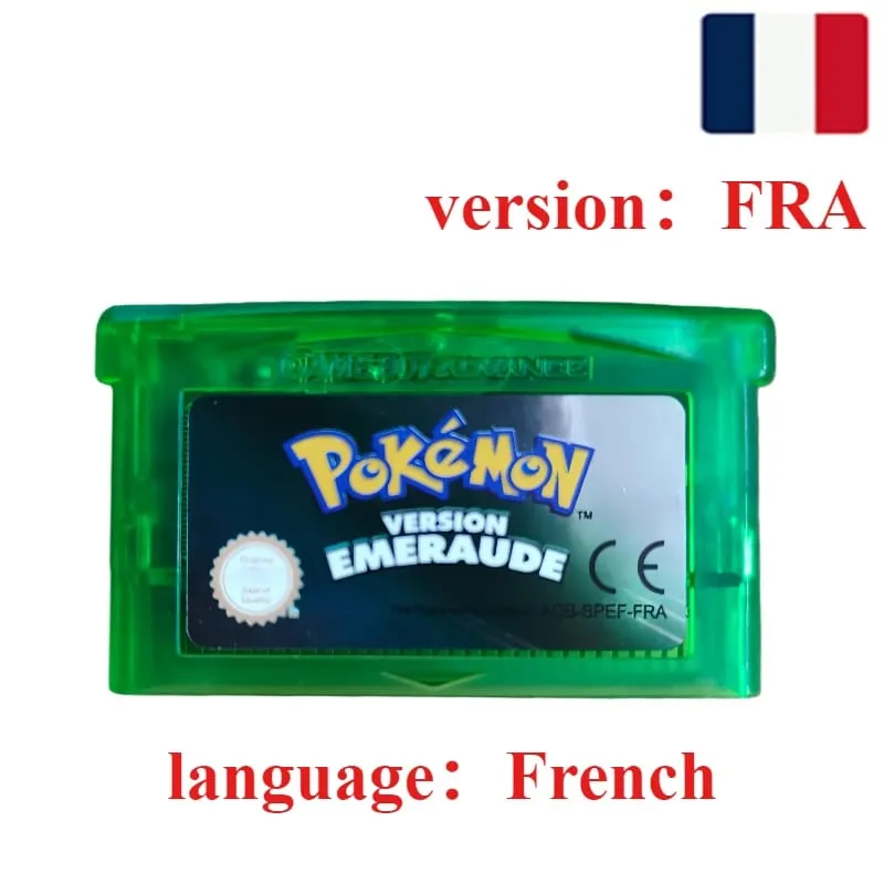 FRA Version French Pokemon Series 32 Bit Video Game Cartridge Emerald FireRed Leafgreen Ruby Sapphire GBA Game Card Toy Gift