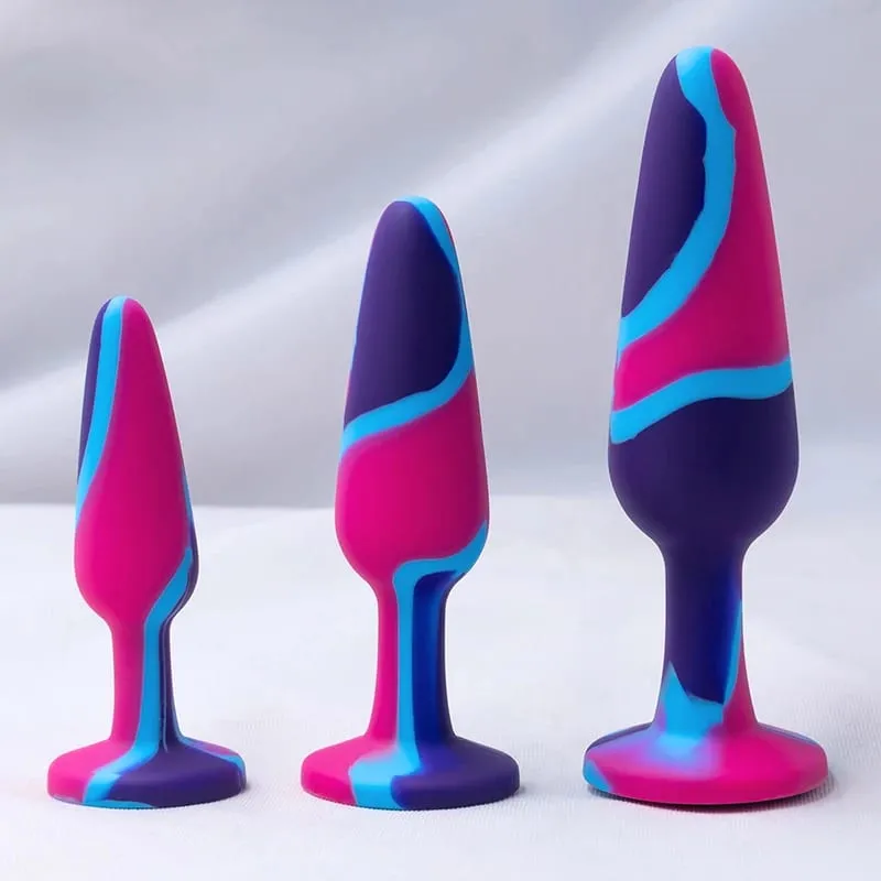 Silicone Anal Plug for Woman 3 Sizes Butt Plug Crystal Base Sex Toys Anal Toys Sex Stopper Adult Toys Anal Trainer for Couples