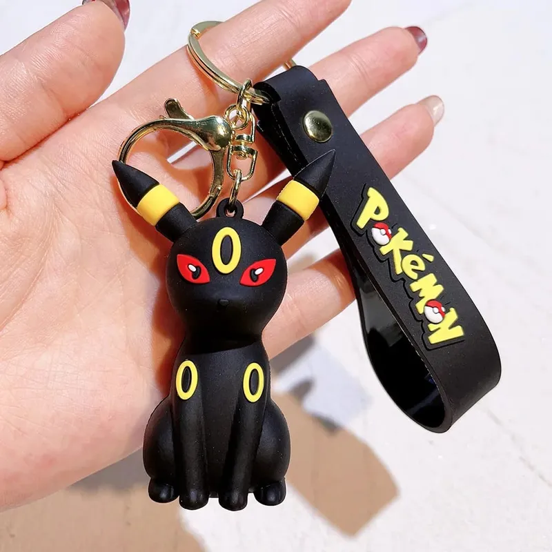 40 Style Wholesale Anime Pokémon Pikachu Eveen Keychain Cartoon Cute Charizard Keyring Student Backpack Car Key Chain Toys Gifts
