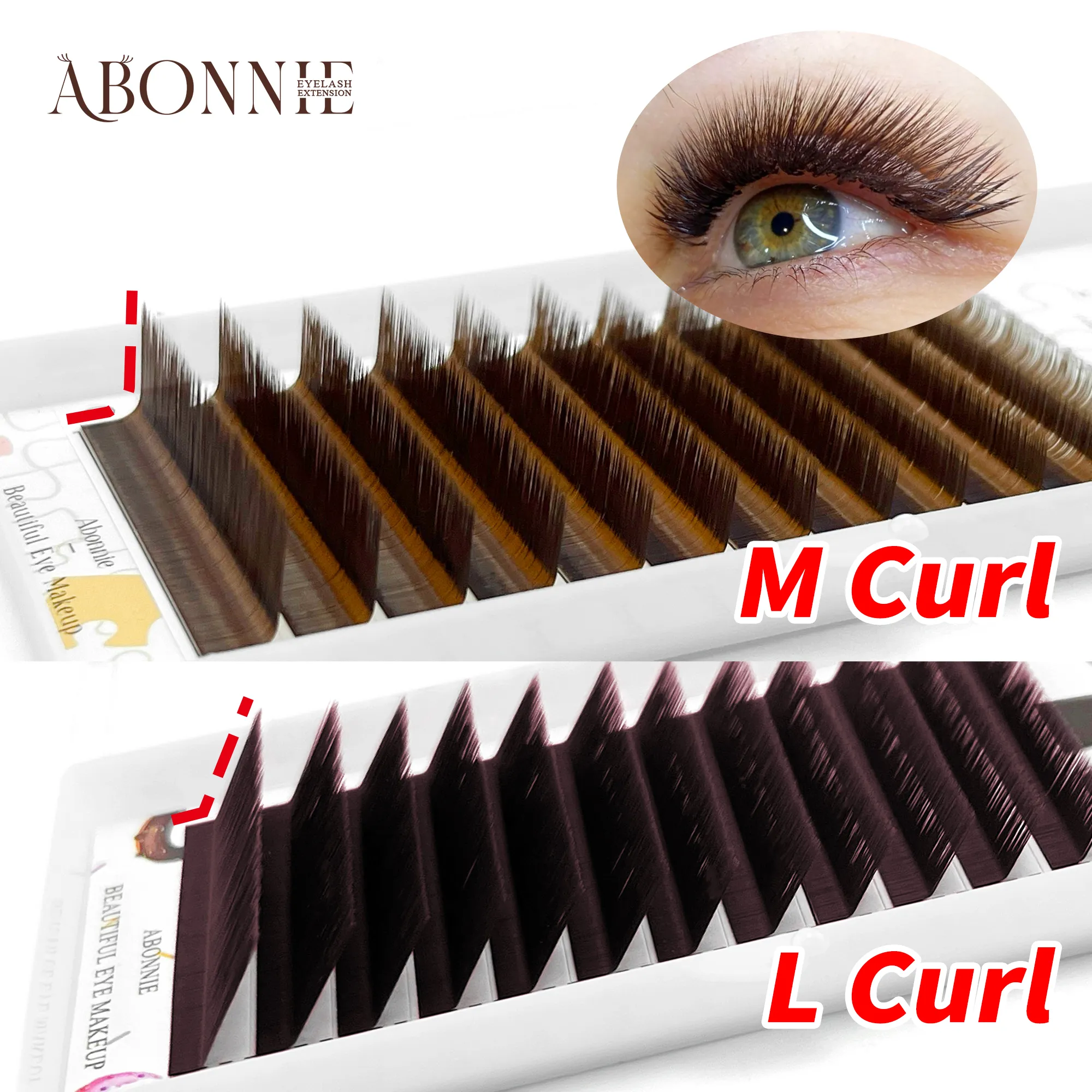 Abonnie LB Brown Lashes M Curl Classic Eyelash Extensions Foxy Eye Lash Cocoa Lashes Colored Eyelashes Fluffy Lashes