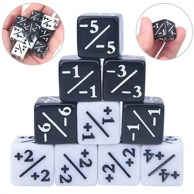 16mm 6 Side Dice Counters +1-1 Kids Toy Counting For MTG The Gathering Card Gaming Token Loyalty Gift 10PCS/Bag