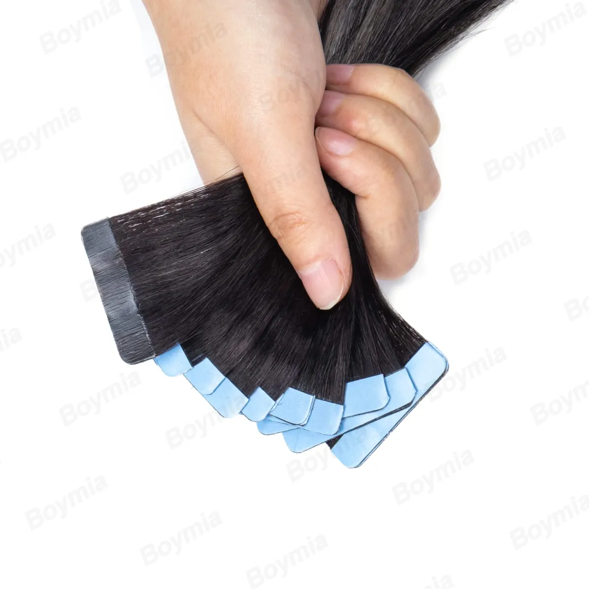 Taśma Ombre w doczepianiu włosów Taśma do włosów ludzkich w doczepach Balayage Off Czarny do srebrnego Mieszanka czarnego kleju w doczepach z ludzkich włosów