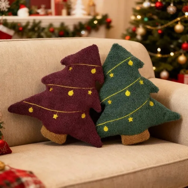 New 40cm Christmas Plush Toys Soft Christmas Tree Pillow Doll Cute Stuffed Xmas Cushion Sofa Room Decoration for Christmas Gifts