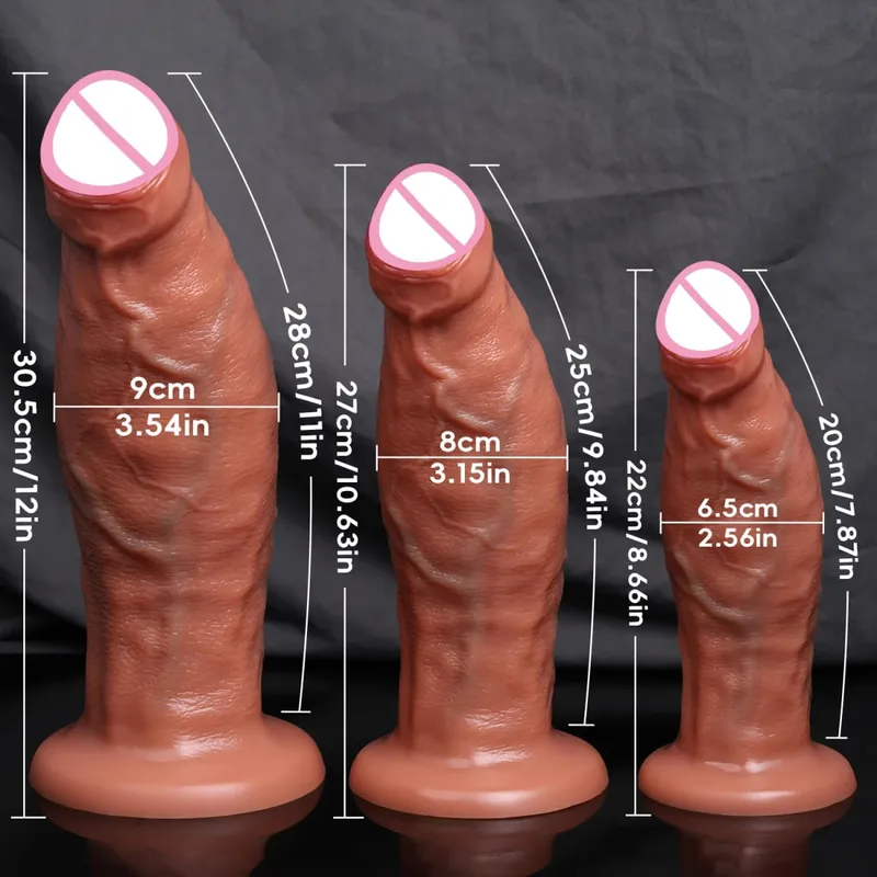 Thick Foreskin Penis Realistic Anal Dildo Strong Suction Cup Male Dick Female Masturbation Stimulator Toys Sex Toys for Woman