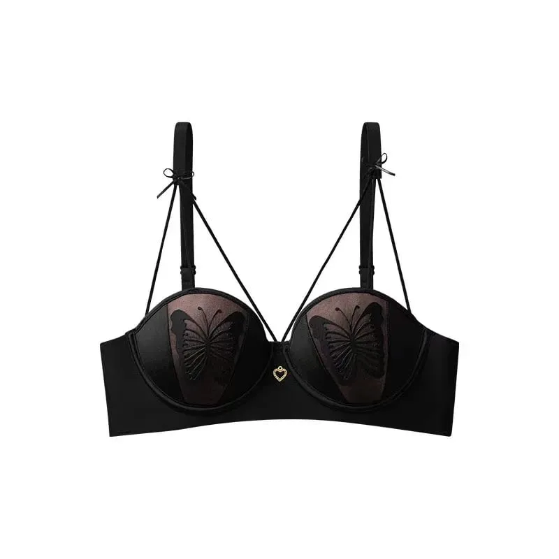 Sexy Push Up Lingerie Small Breast Gathering Anti-sagging Seamless Bra Sexy Beauty Back Butterfly Wire Free Lingerie Bra