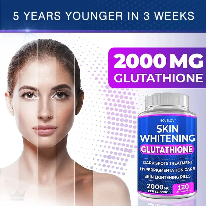 薑黃熊果維生素穀胱甘肽皮膚美白丸 - 2000 毫克 - 抵消自由基並減少氧化應激