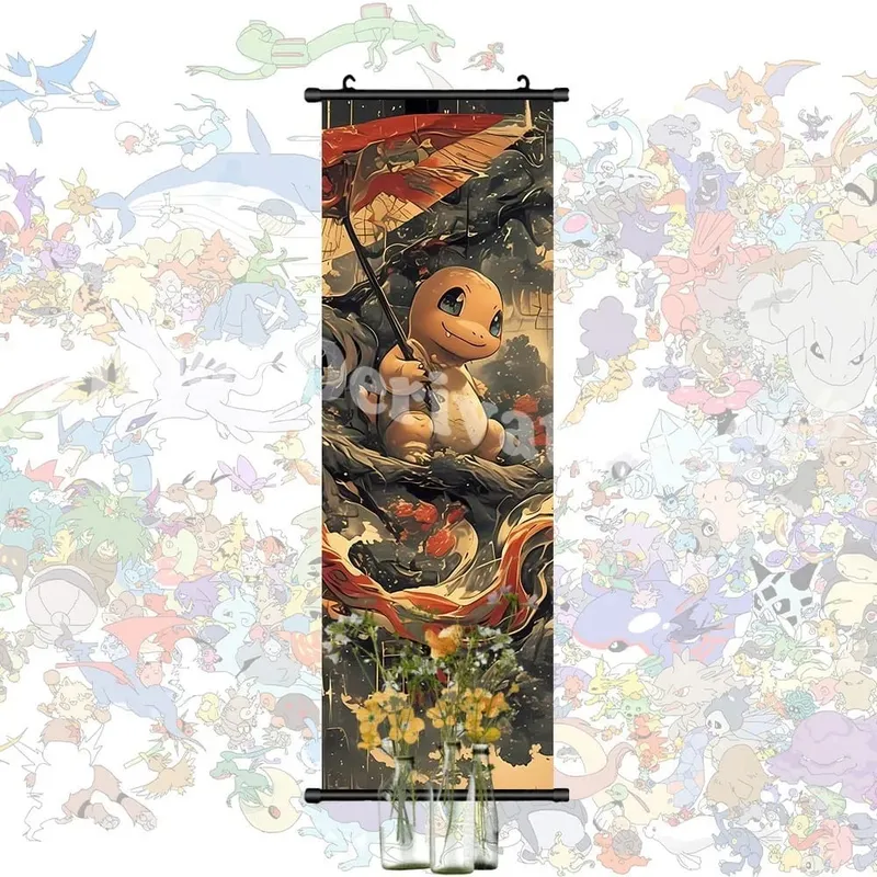 Έντυπη αφίσα Anime Έργα τέχνης τοίχου Gengar Εικόνες Charizard Ζωγραφική Καμβάς Pikachu Κρεμαστά ειλητάρια Διακόσμηση δωματίου στο σπίτι