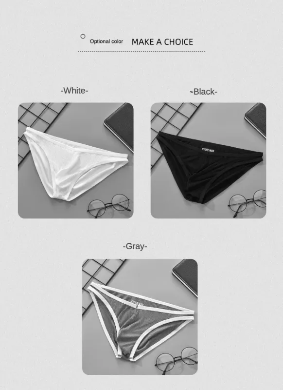 Panlalaking Single Layer Brief na Ultra Manipis na U Convex na Supot na Kasuotang Panloob na Nakakahinga ng Kahalumigmigan Sexy Summer Panties — image 7