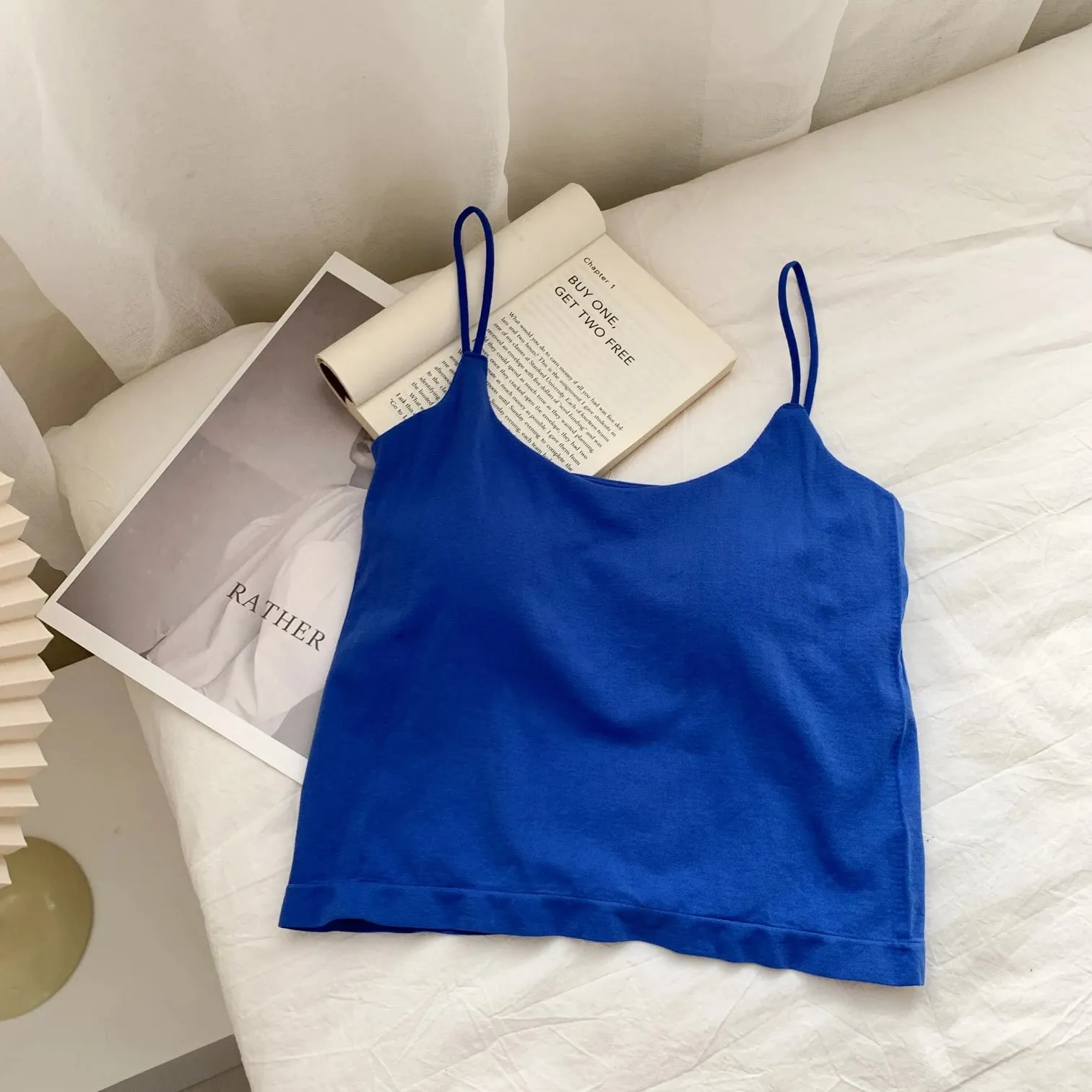 Zjaiss 2026 Summer Pure Desire Sexy Camisole Top Adjustable Spaghetti Strap Crop Top Women's Solid Color Y2K Tank Top