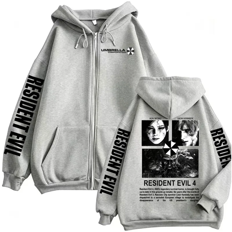 Leon Kennedy Resident Evil Requiem Zipper Hoodies Men Women Fashion Classic Sweatshirts Jacket Coats Casual Fleece Zip Up Hoodie