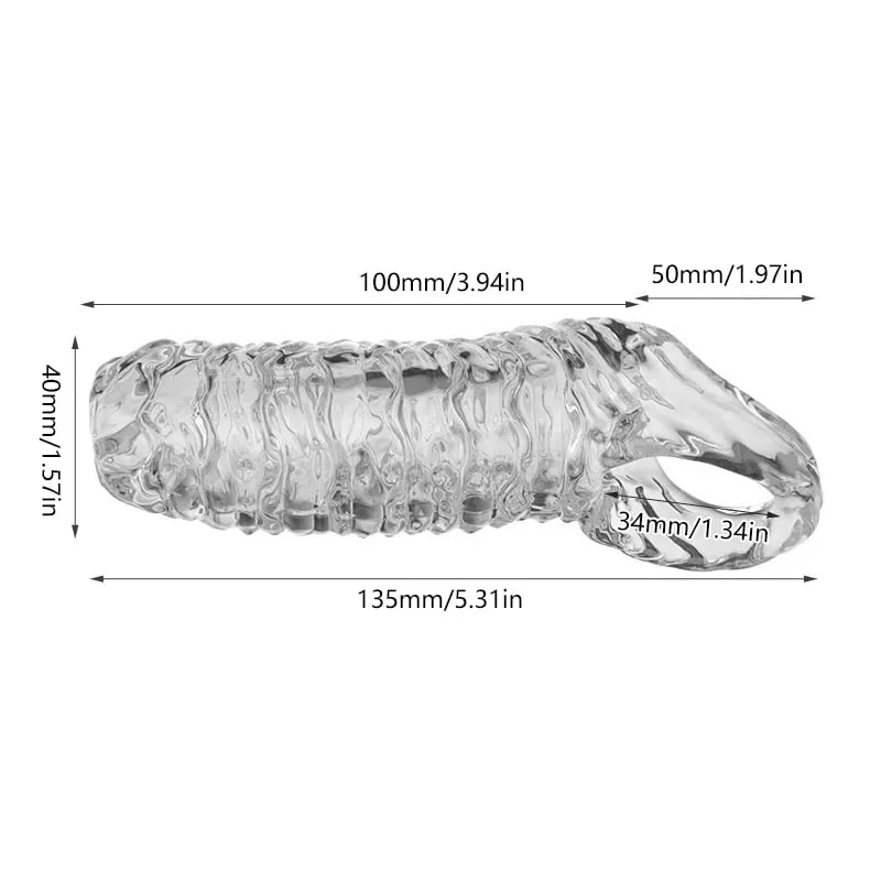 Penis Ring Male Realistic Penis Sleeve Extender Cock Sleeve Enlargement Delay Ejaculation Cock Ring Reusable Sex Toy