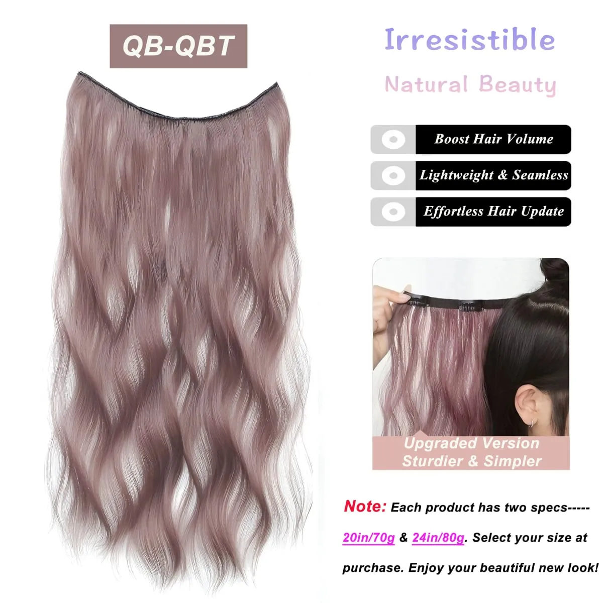 Synthetic Wavy/Straight Wigs Clip in Hair Extensions 20inches/24inches Clip On Hair Extensions for Women Hair Accessories