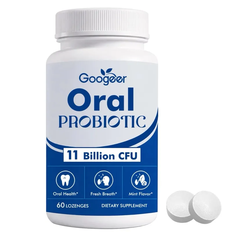 Googeer Oral Probiotic Lozenges 11 Billion CFU with L. reuteri S. salivarius and L. rhamnosus for Daily Fresh Breath 60 Count