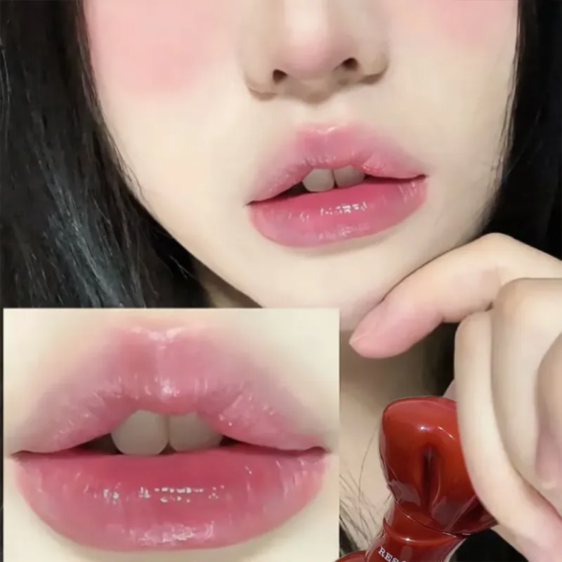 Tube d'arc miroir aqueux, teinte pour lèvres, gris doux, rose, brillant à lèvres hydratant, verre brillant, imperméable, lèvres charnues, cosmétiques