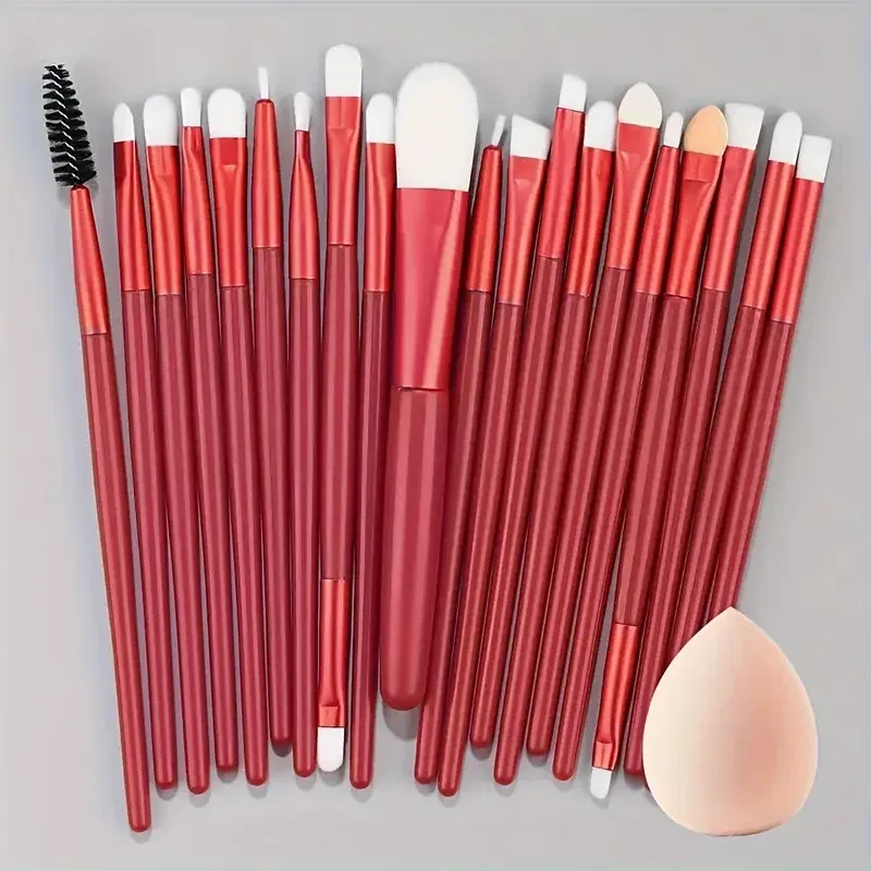 20Pcs Makeup Brushes Set Eyeliner Blending Cheeks Eye Cosmetic Foundation Brush with Makeup Sponge