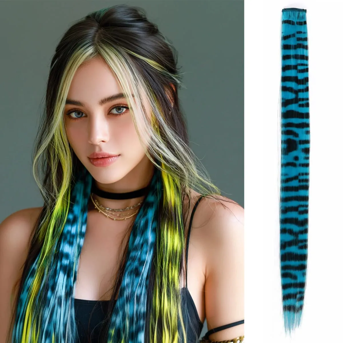 Synthetic Clip in Feather Hair Extensions 18inch 22inch Colorful Clip in Hair Halloween Christmas Party Use for Women Girls