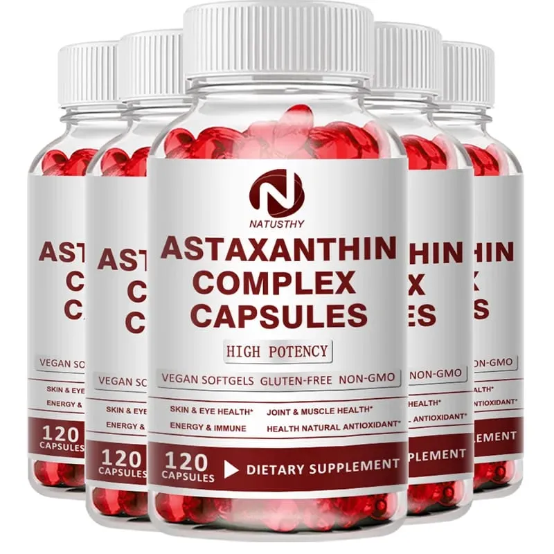 Astaxanthin Complex Capsules 12mg for Brain Heart Joint Bone Eye Skin Immune System Health