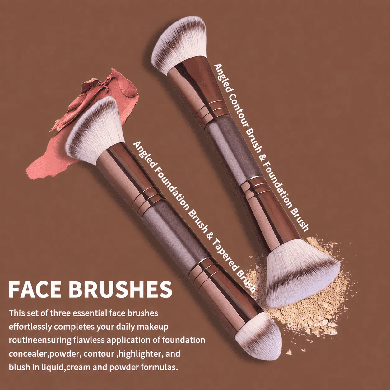 18Pcs Professional Makeup Brush Set Soft Synthetic Hair Foundation Powder Blending Eye Brushes With Leather Storage Bag