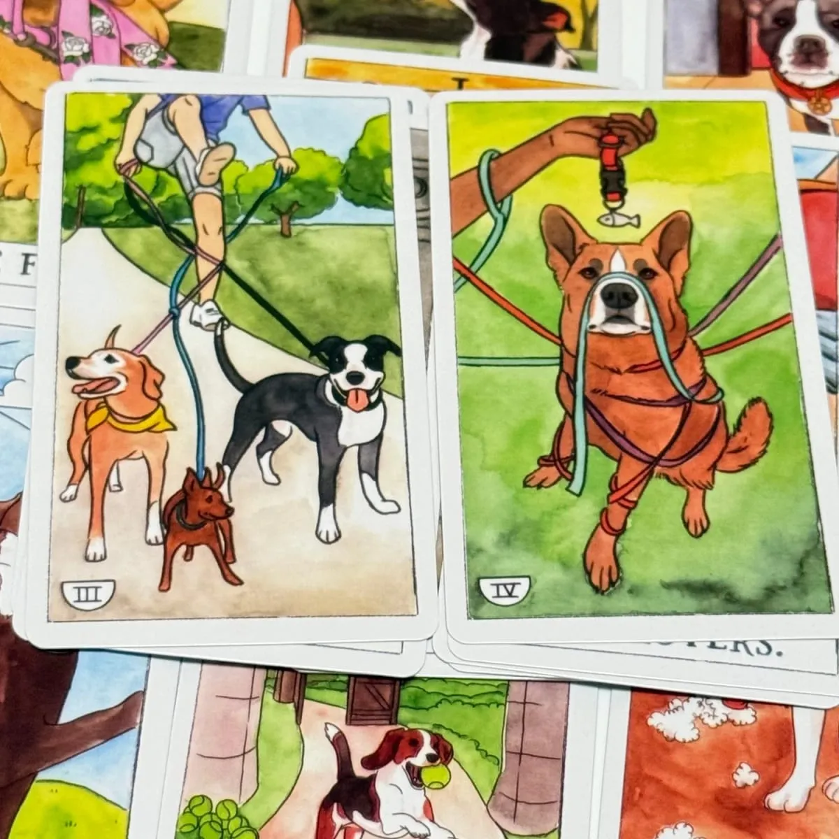 Dog Tarot Deck Cute 78PCS Waite Tarot Cards Canine Watercolor Illustrations - Unique Dog Lover Gift