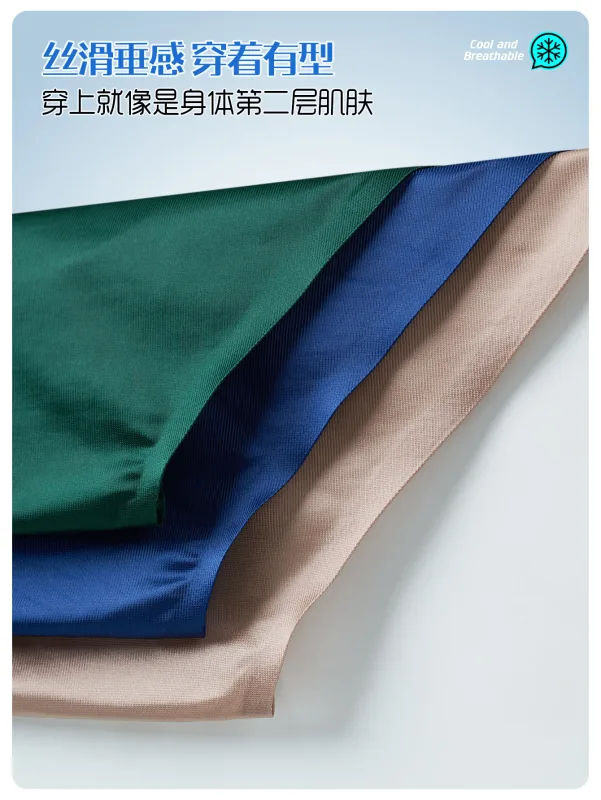 Ice Silk Seamless Briefs for Men Sexy Smooth Underwear 3D Pouch Underpants Comfortable Lingerie Panties Male Low Rise Knickers