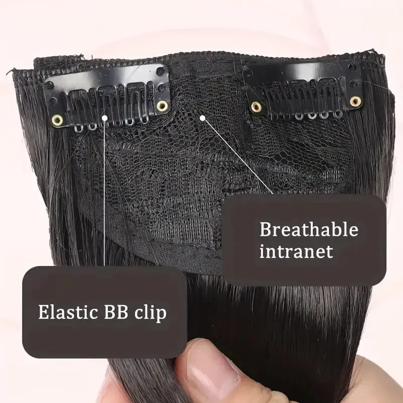 2pcs Synthetic Overhead Hair Clip Style Hair Invisible Extension Increases Hair Volume Hair The Top of Hairpiece for Women