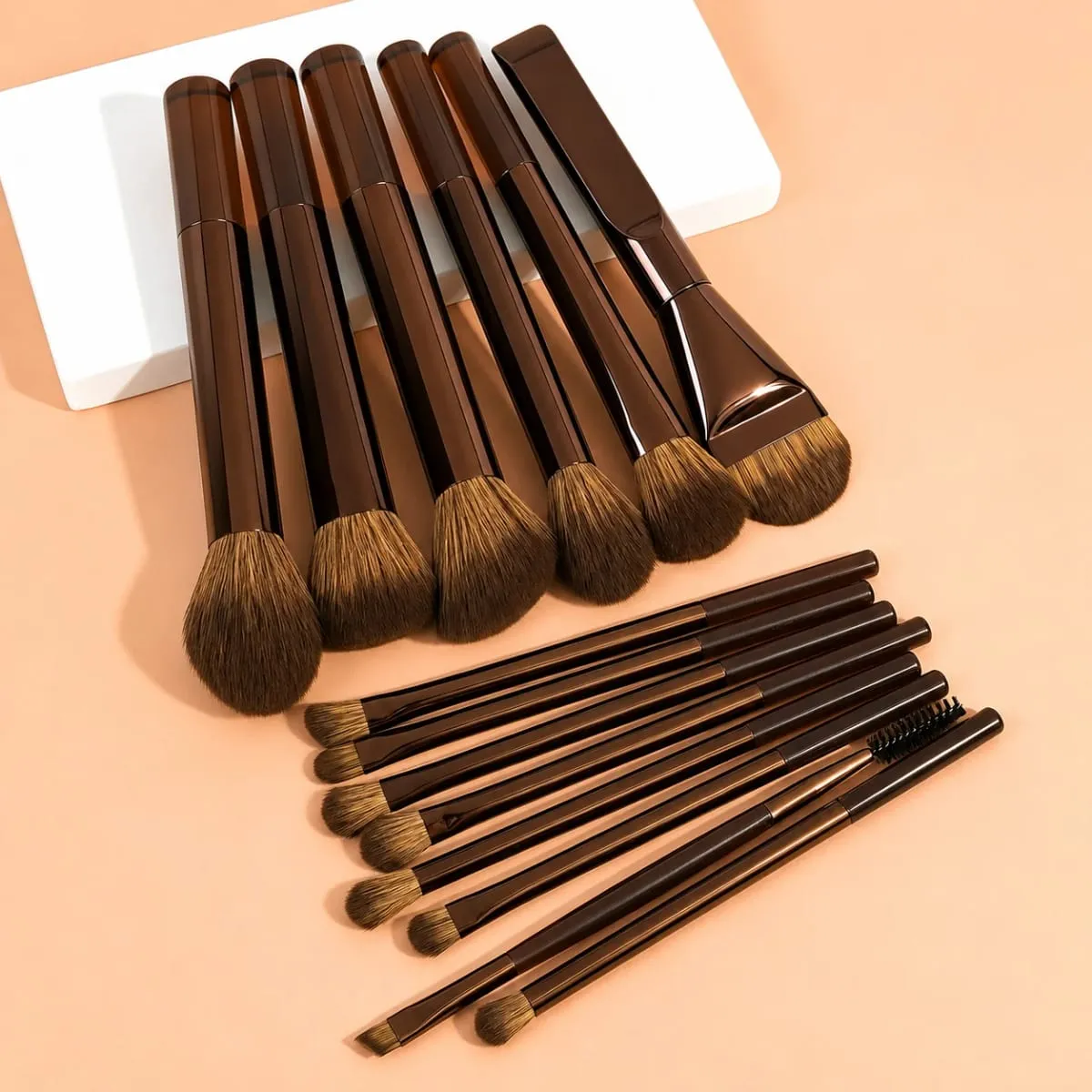 14-Piece Makeup Brush Set with Aluminum Ferrule- Premium Synthetic Makeup Brushes Kit Foundation Powder Brush Eye Shadow for Beg