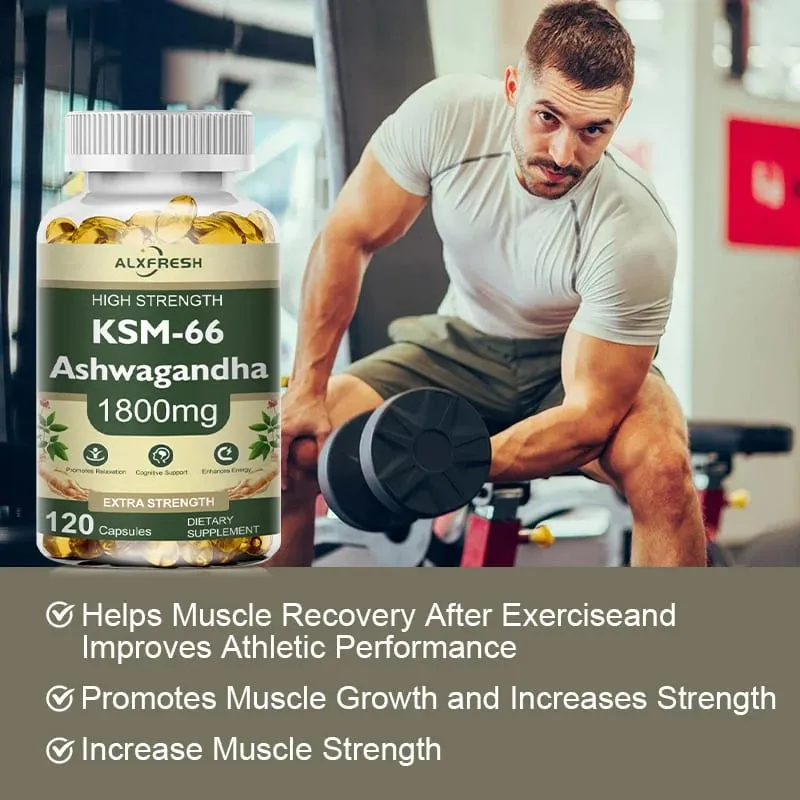 KSM-66 Organic Ashwagandha Capsules with Zinc | Non-GMO Vegan | Premium Formula Health Supplement
